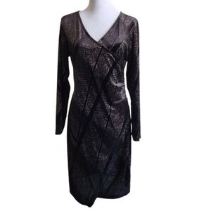 Olivia Matthews Black Sequin Sheath Dress